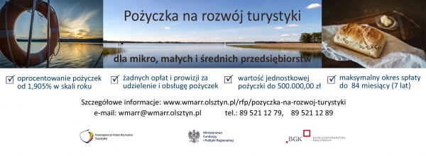 Nabór wniosków o udzielenie &quot;Pożyczki na Rozwój Turystyki&quot;